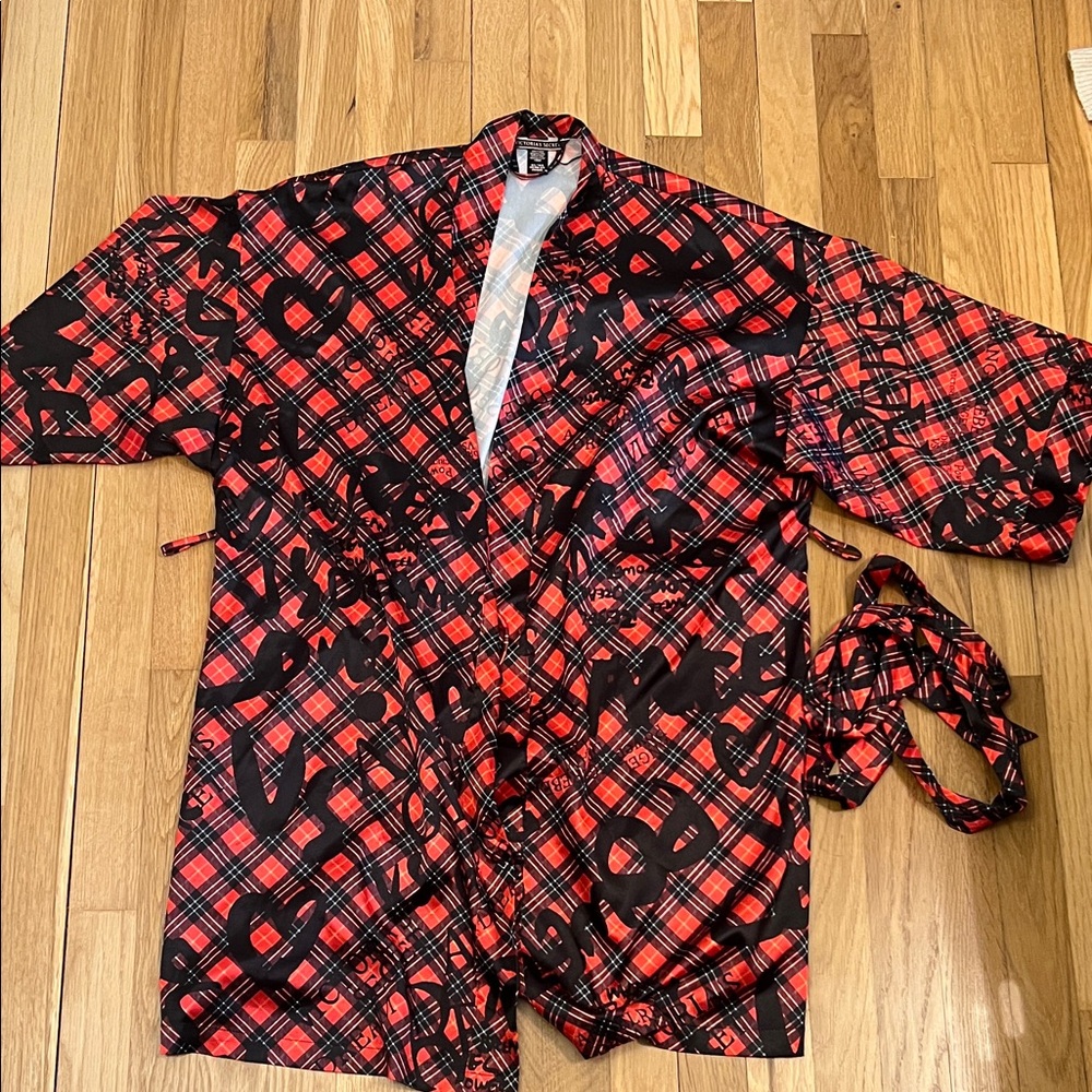 Victoria's Secret Red and Black Plaid Robe